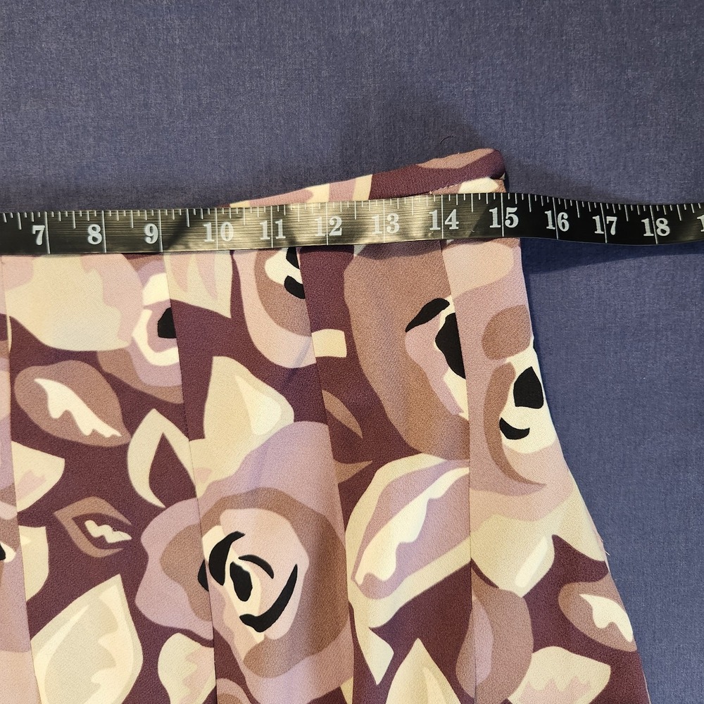 Ann Taylor Loft Floral Pleated Swing Skirt Preppy Size 6 - Picture 9 of 14